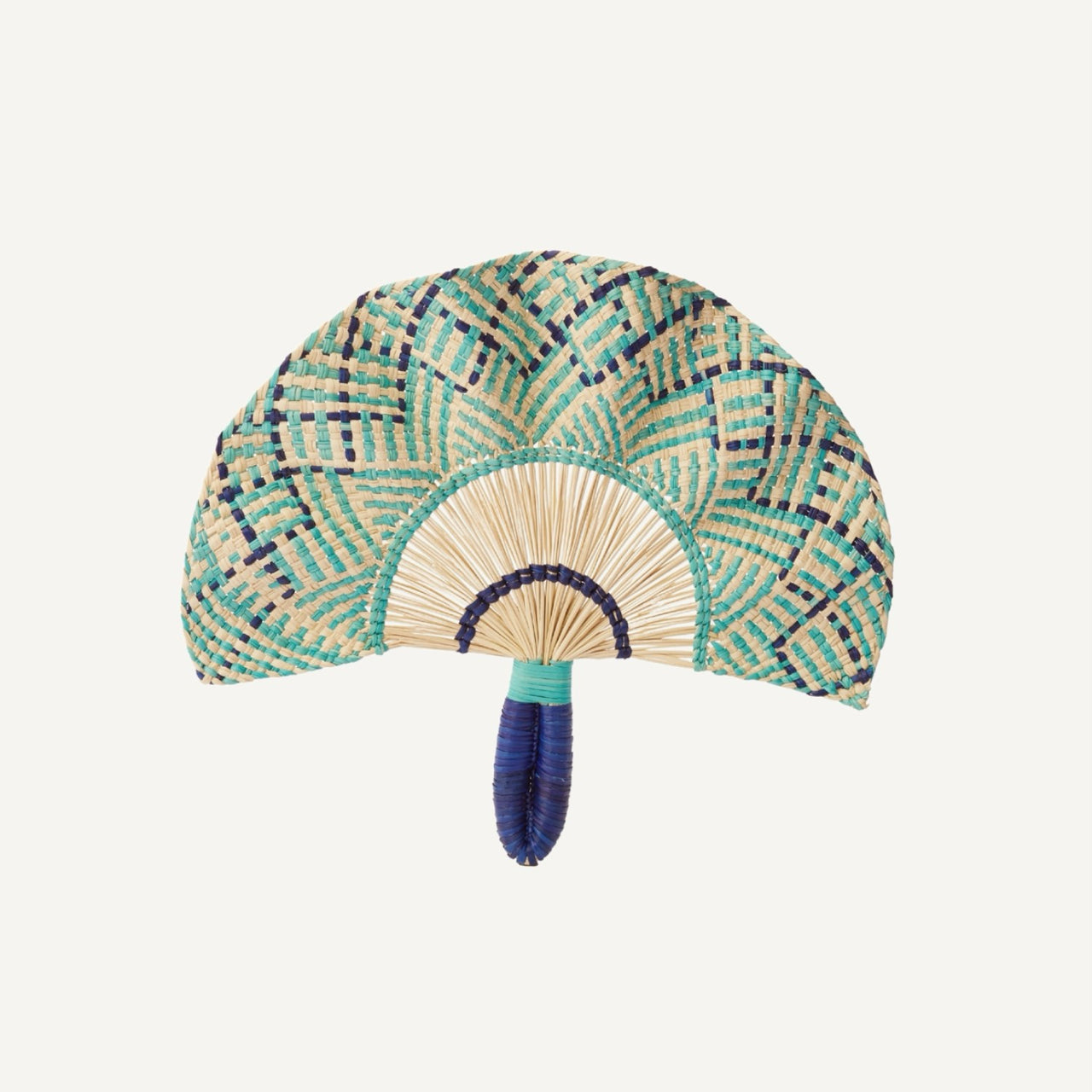 Teal Toquilla Wavy Fan