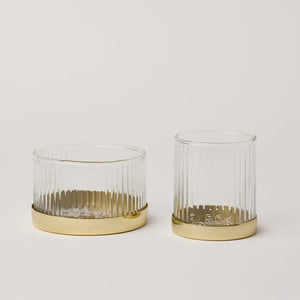 Fluted Glass Votive Holders - Set of 2