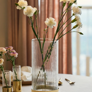 Tall Fluted Glass Vase