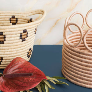 Double Handle Leopard Basket