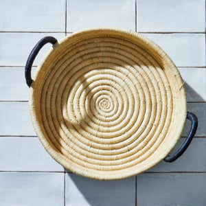 Contrast Handle Raffia Tray
