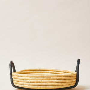 Contrast Handle Raffia Tray
