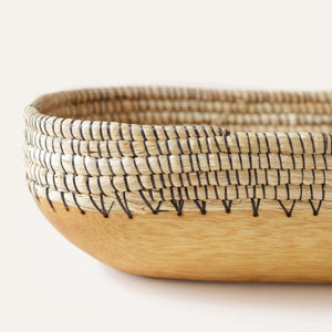 Copabu Wood and Woven Tray