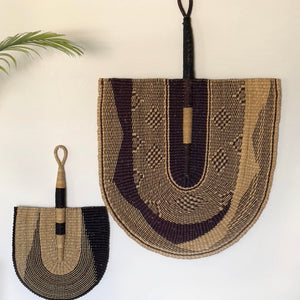 Natural & Black Decorative Fan