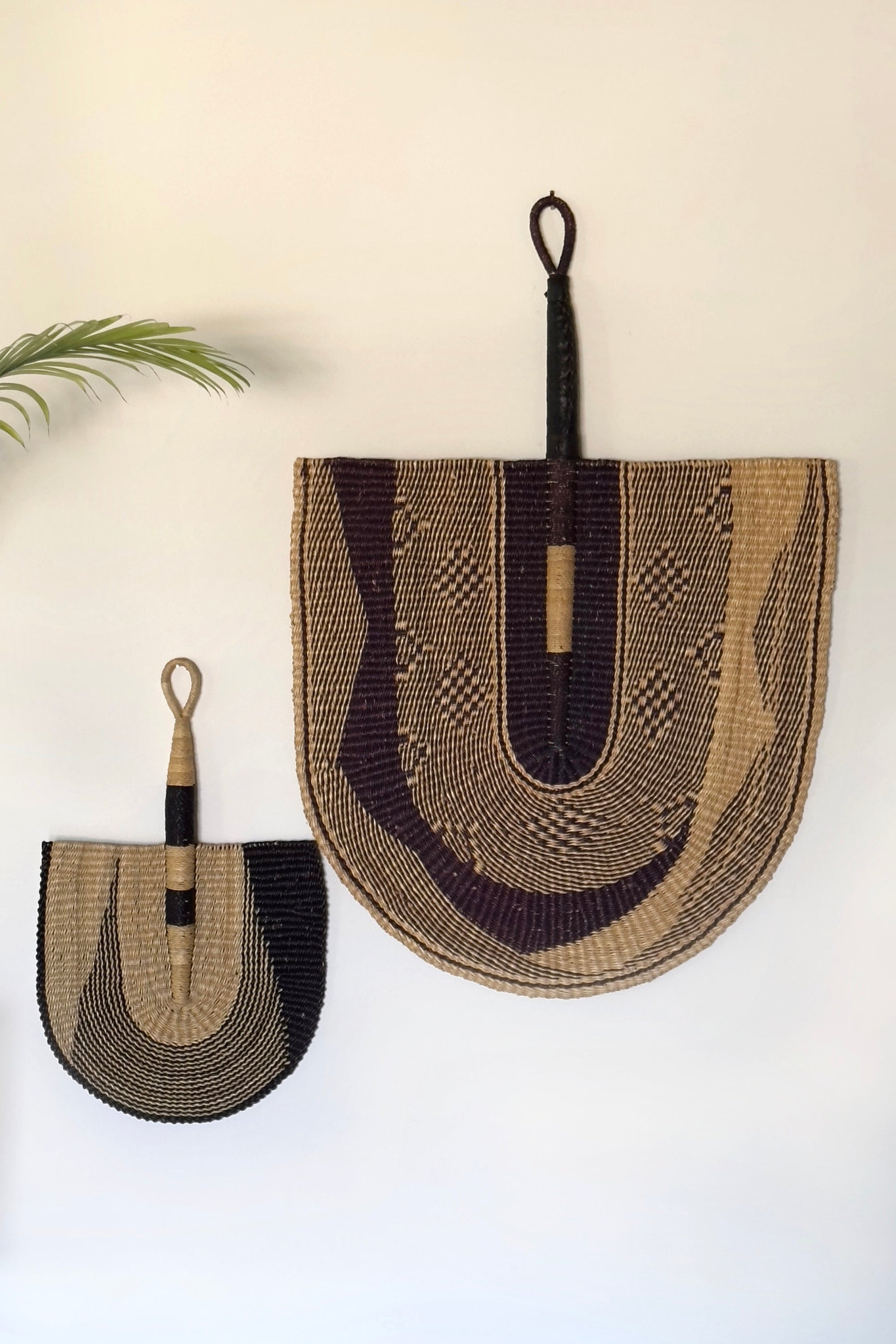 Natural & Black Decorative Fan