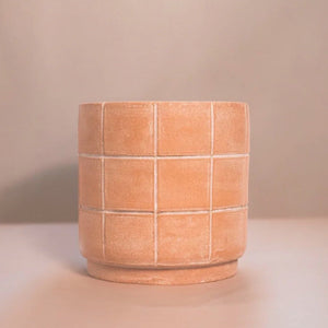 Large Grid Terracotta Planter