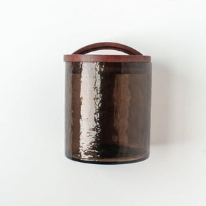 Smoke Hammered Glass Canister
