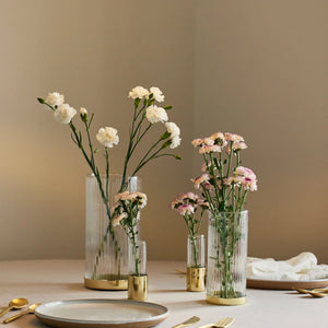 Tall Fluted Glass Vase