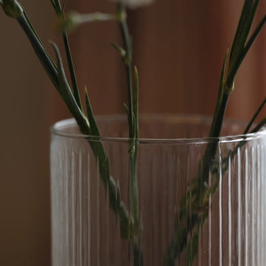 Tall Fluted Glass Vase