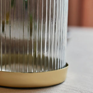 Tall Fluted Glass Vase