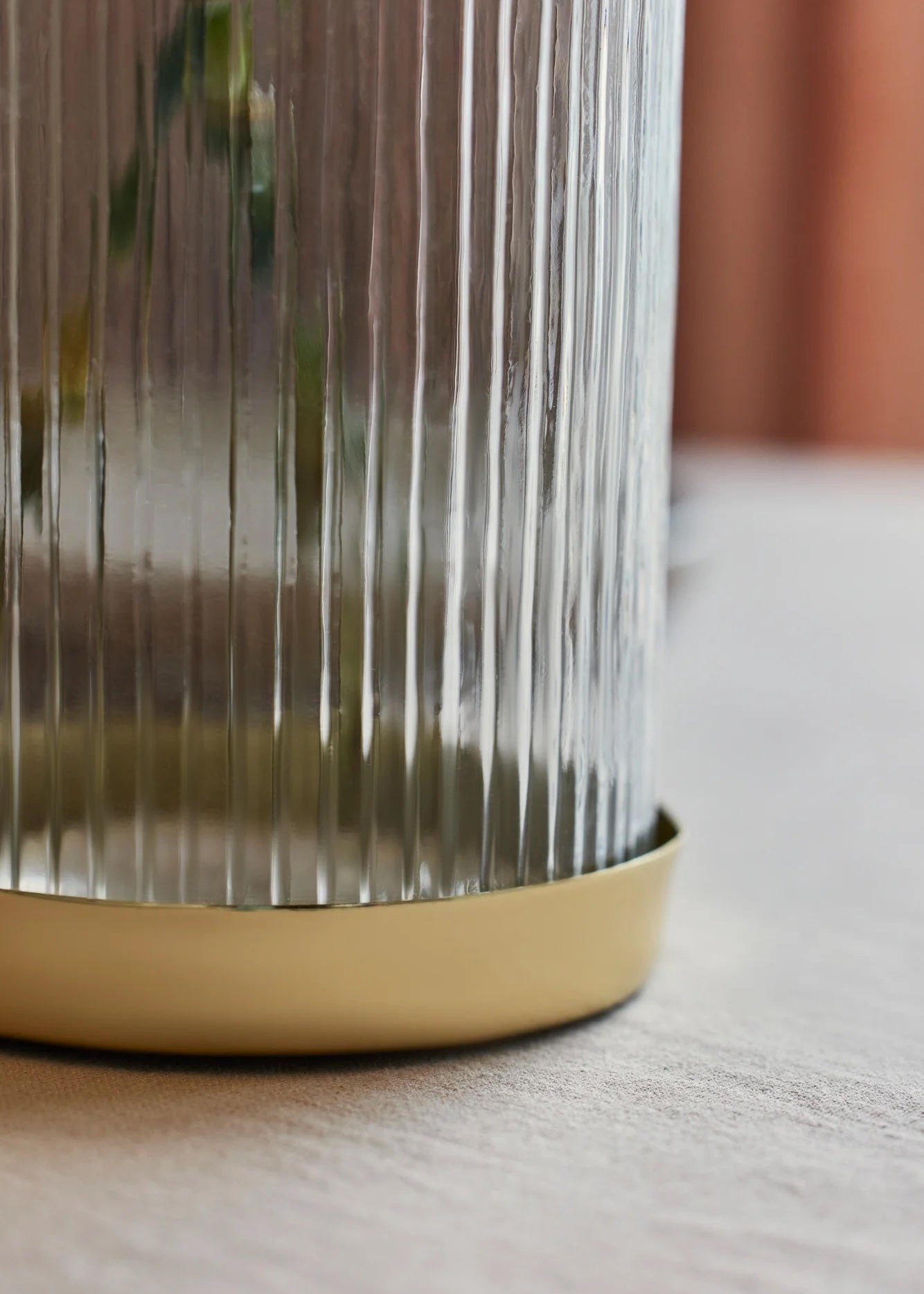 Tall Fluted Glass Vase