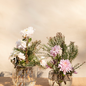 Tall Floral Flower Frog and Vase