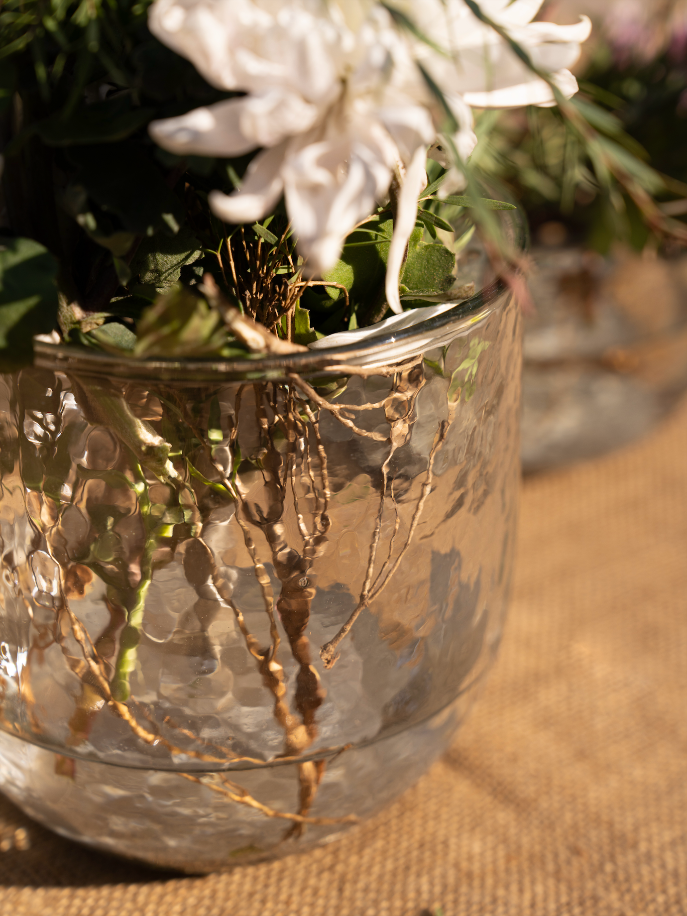 Tall Floral Flower Frog and Vase