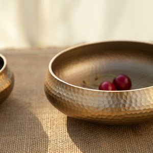 Pebbled Brass Bowls - Set of 2