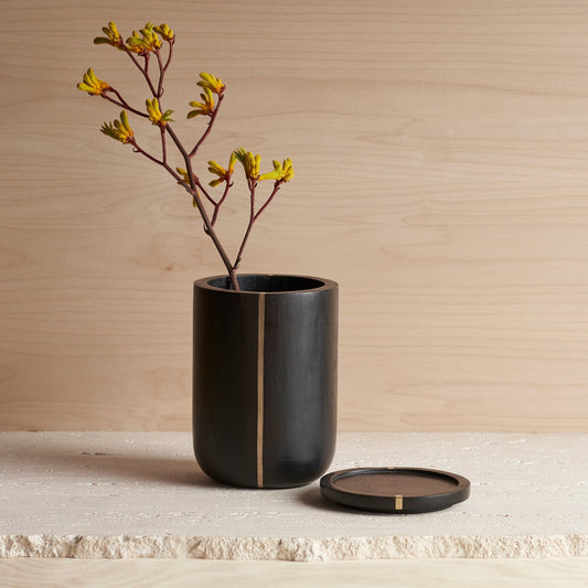 Tall Mango Wood Canister