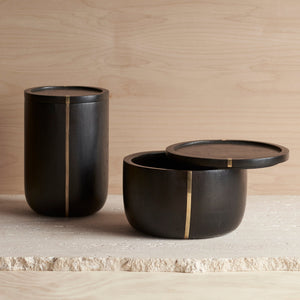 Tall Mango Wood Canister