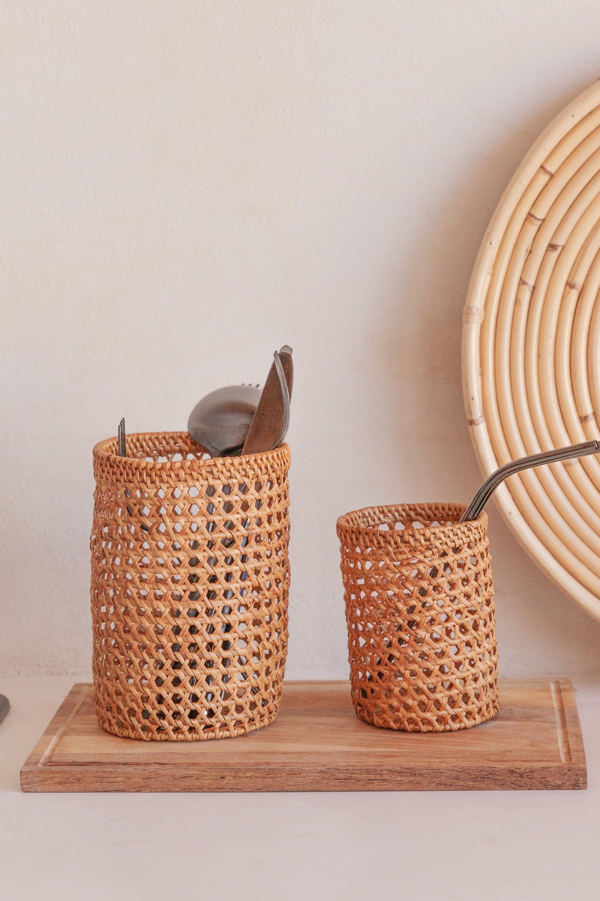 Small Rattan Utensil Holder