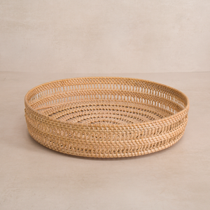 Large Round Woven Tray