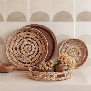 Large Round Woven Tray